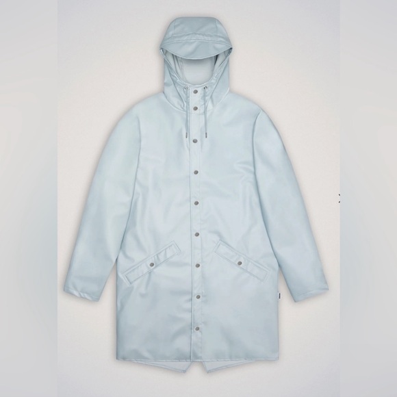 Rain Jacket by RAINS Sz L Light Blue NWT - Picture 7 of 10